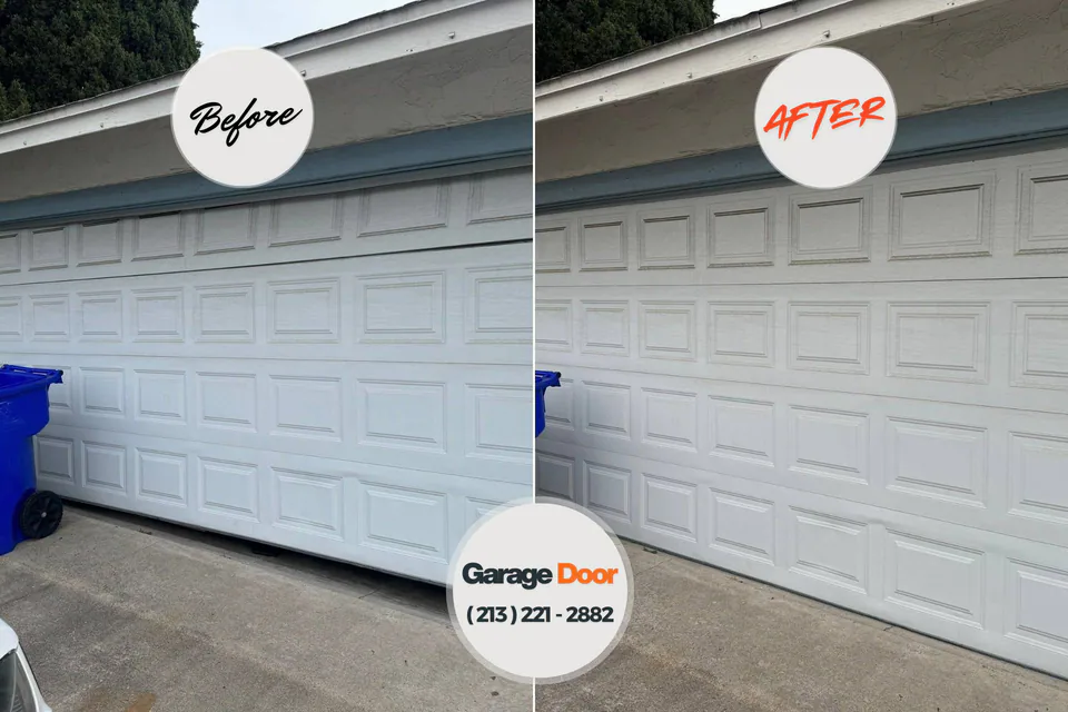 Before and after: garage door repair Burnet County